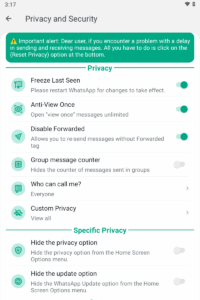 Blue WhatsApp Setting